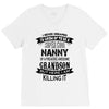 Super Cool Nanny Of A Freaking Awesome Grandson V-Neck Tee