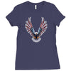 american eagle usa flag wings Ladies Fitted T-Shirt