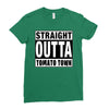 straight outta tomato town Ladies Fitted T-Shirt