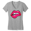 sexy lip biting Women's V-Neck T-Shirt