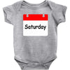 title of day of the week saturday day of the week Baby Bodysuit
