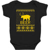 ugly sweater party beer bear funny Baby Bodysuit