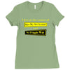 funny t shirt i live at the corner kiss my as &amp; no friggin way rude te Ladies Fitted T-Shirt
