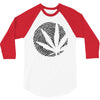 cannabis fingerprinting (black) 3/4 Sleeve Shirt