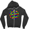 funny girly colorful patterns mustaches Zipper Hoodie