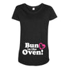 Bun in the Oven with Heart Baby Girl Maternity Scoop Neck T-shirt