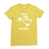 fear no fish bone skeleton Ladies Fitted T-Shirt