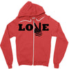 love peace Zipper Hoodie