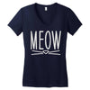 meow cute cat face Women's V-Neck T-Shirt