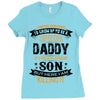 Super Cool Daddy Of A Freaking Awesome Son Ladies Fitted T-Shirt