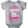 Celebrating With the 8th Birthday Queen Baby Onesie