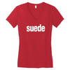 suede new Women's V-Neck T-Shirt