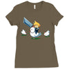mighty hero atop a chicken Ladies Fitted T-Shirt