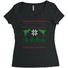 ugly dinosaur christmas Women's Triblend Scoop T-shirt