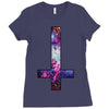 inverted galaxy cross funny  religion banter space fashion new Ladies Fitted T-Shirt