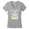 my daughter is the world's best special ed teacher. cool gift for mom Women's V-Neck T-Shirt