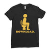 downloading poop Ladies Fitted T-Shirt