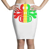 rasta skull and crossbones reggae dub club rave Pencil Skirts