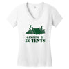 camping is in tents t shirt Women's V-Neck T-Shirt