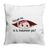 September Peeking Out Baby Girl Throw Pillow