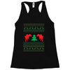 ugly sweater dinosour Racerback Tank