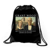 Grant Wood American Gothic Drawstring Bags