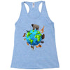 animal polygon around the planet Racerback Tank