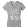 i love when my wife lets me buy another bike Women's V-Neck T-Shirt