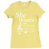 she wants the d black Ladies Fitted T-Shirt
