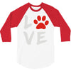 love dog paw 3/4 Sleeve Shirt