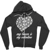 my boxer is my valentine Zipper Hoodie
