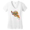 women's sugar skull purple Women's V-Neck T-Shirt