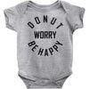 donut worry be happy Baby Bodysuit