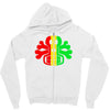 rasta skull and crossbones reggae dub club rave Zipper Hoodie