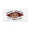 August Peeking Out Baby Boy License Plate