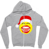 santa laughing smiley Zipper Hoodie