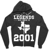 legends are born in 2001 hoodie 9 Zipper Hoodie