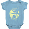 cat and bat halloween Baby Onesie