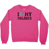 i love my soldier navy camouflage Crewneck Sweatshirt