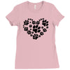 cat love paw Ladies Fitted T-Shirt