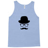 hat wayfarer glasses funny moustache hipster funny geek light tee shir Tank Top