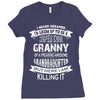 Super Cool Granny Of A Freaking Awesome Granddaughter Ladies Fitted T-Shirt