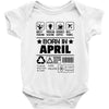 Born In April Baby Onesie