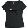 t rex skeleton santa claus Women's Triblend Scoop T-shirt