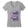 supporting the fighter, admiring the survivors, honoring the taken Women's V-Neck T-Shirt