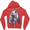 bear block Zipper Hoodie