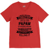 Super Cool Papaw Of A Freaking Awesome Granddaughter V-Neck Tee