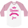 queens are born in june 3/4 Sleeve Shirt