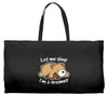 let me sleep Weekender Totes