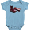 red doc marten skinhead boots, ideal birthday present or gift Baby Bodysuit